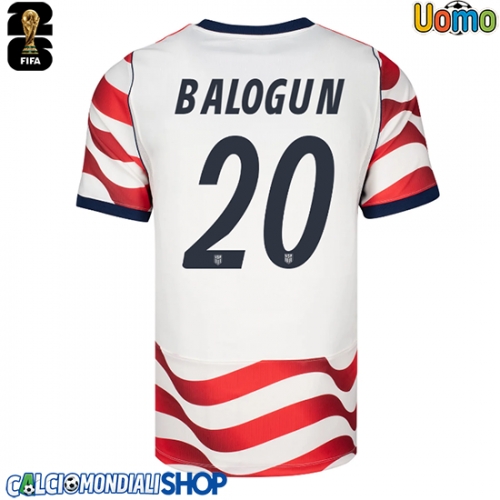 Maglie da calcio Stati Uniti Folarin Balogun #20 Prima Maglia Mondiali 2026  Manica Corta
